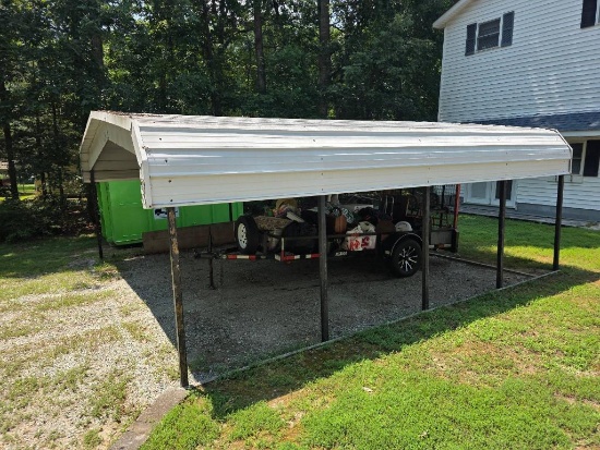 Metal Carport 21 Feet Wide X 20 Feet 2 Inches Deep X 9 Feet Tall